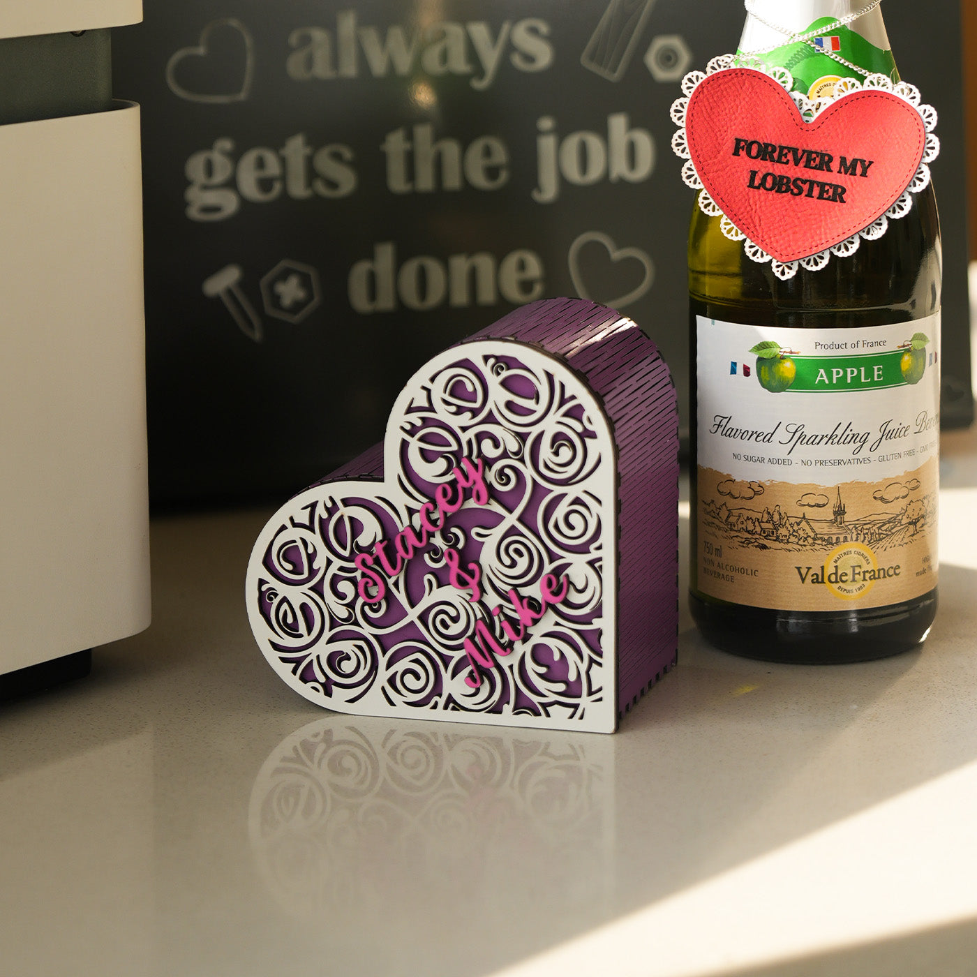 Wooden Valentine's Day Heart Box