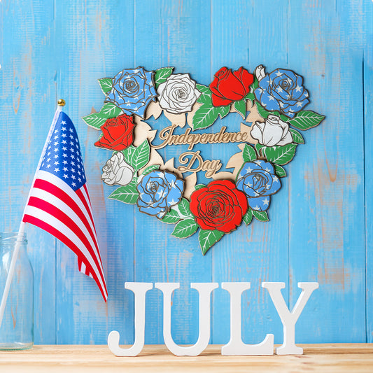 Independence Day Heart shaped wreath