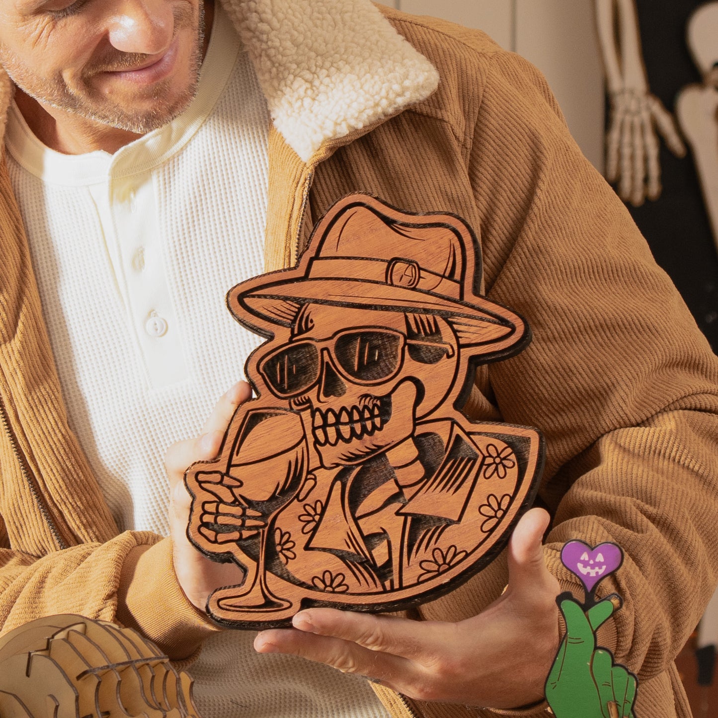 Halloween Skull Deep Engraving