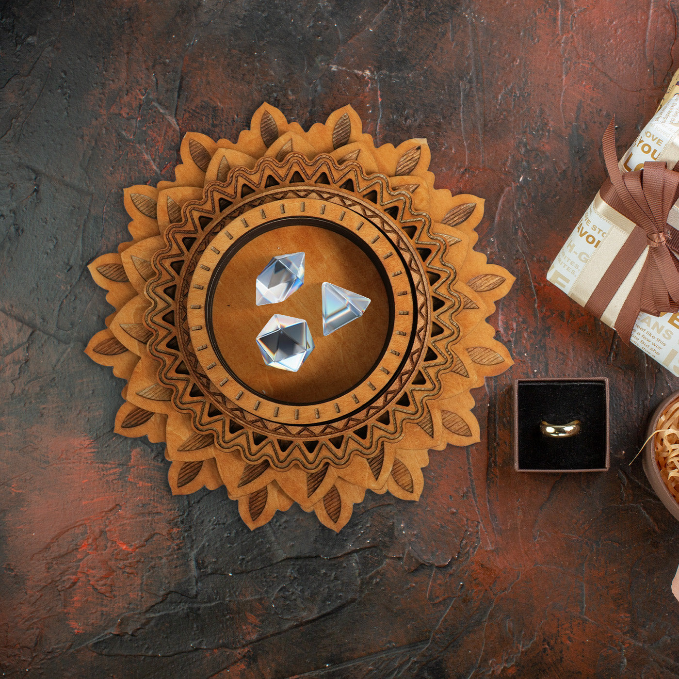 Wooden Crystal Placement Base