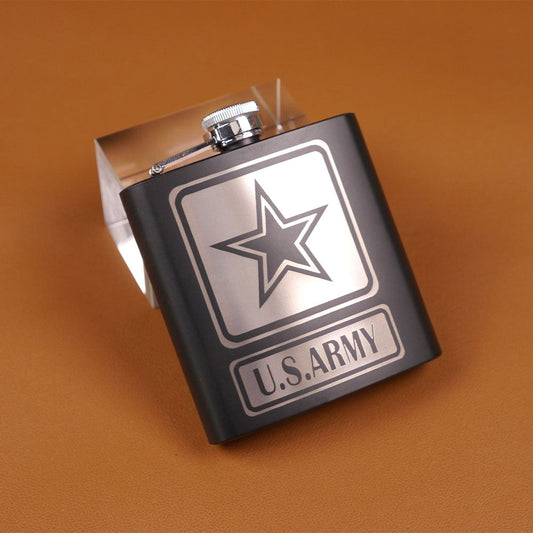 Engraved US Army Stainless Steel Flask 04