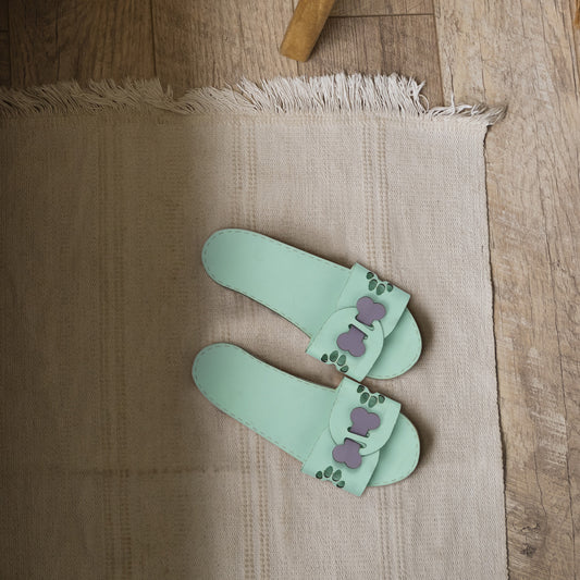 Dog Pattern Leather Slippers