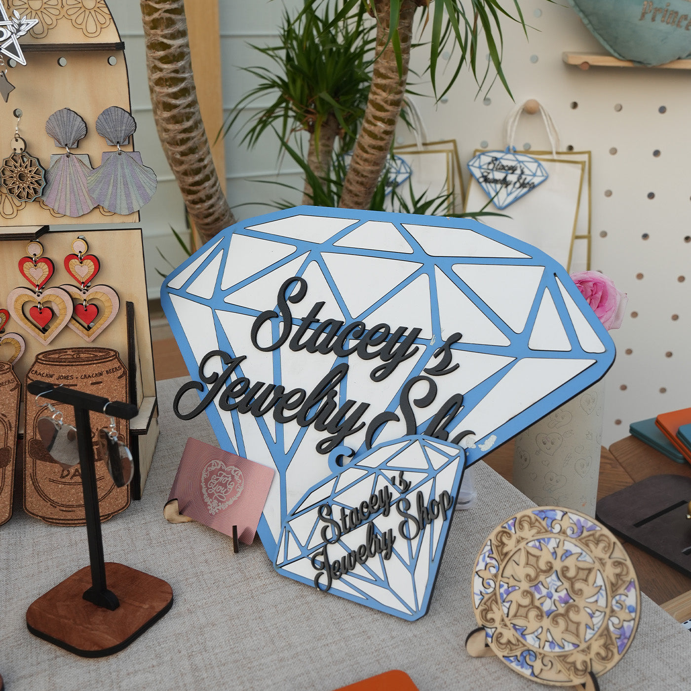 Wooden Diamond Ornament Signage