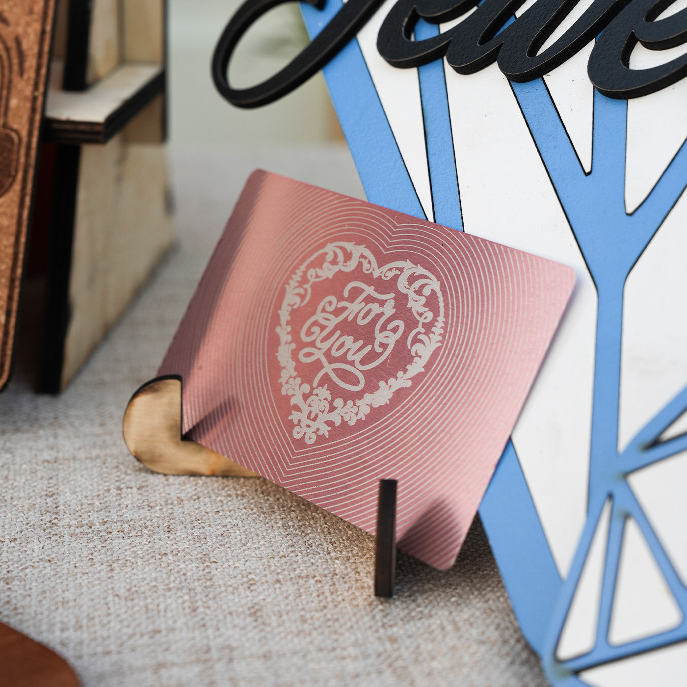 Valentine's Day Card Heart Pattern Engraving