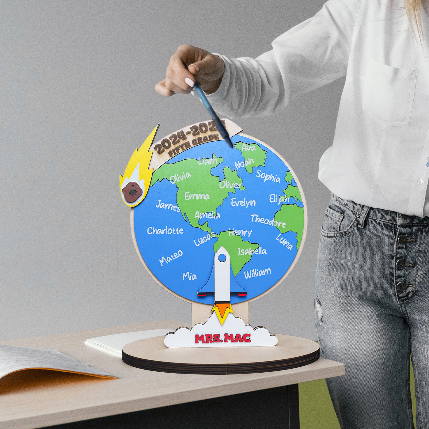 Globe Earth Class Name Plate