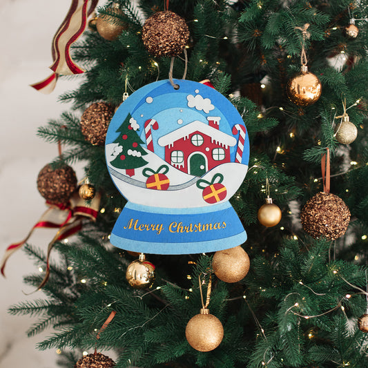 Christmas Tree Snow Globe Hanging Ornament