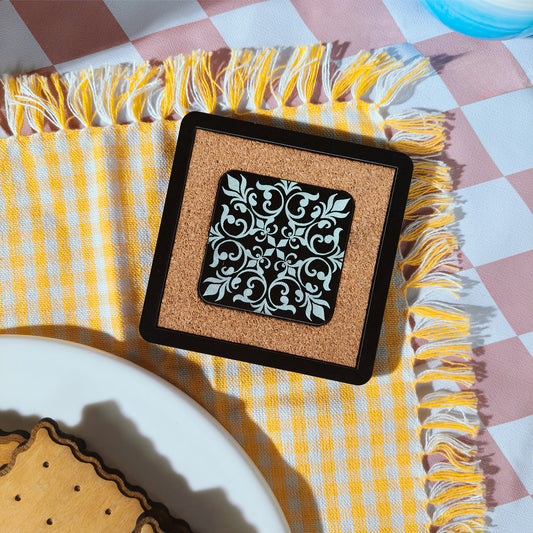 Elegant cork and wood dual material coasters