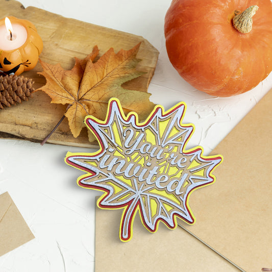 Maple Leaf Shape Invitation Card