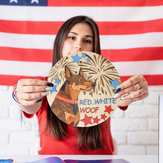 Independence Day Cute Dog Wall Decor