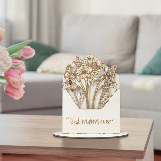 Mothers Day Wooden Flower Envelope