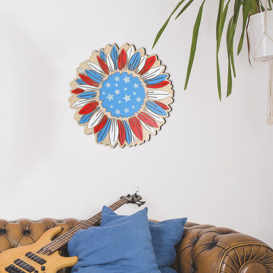 Independence Day Wooden Flower Wall Art