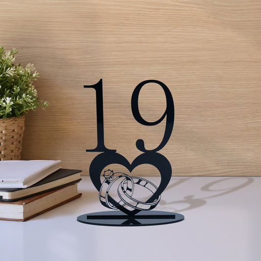 Diamond Ring Table Number Sign