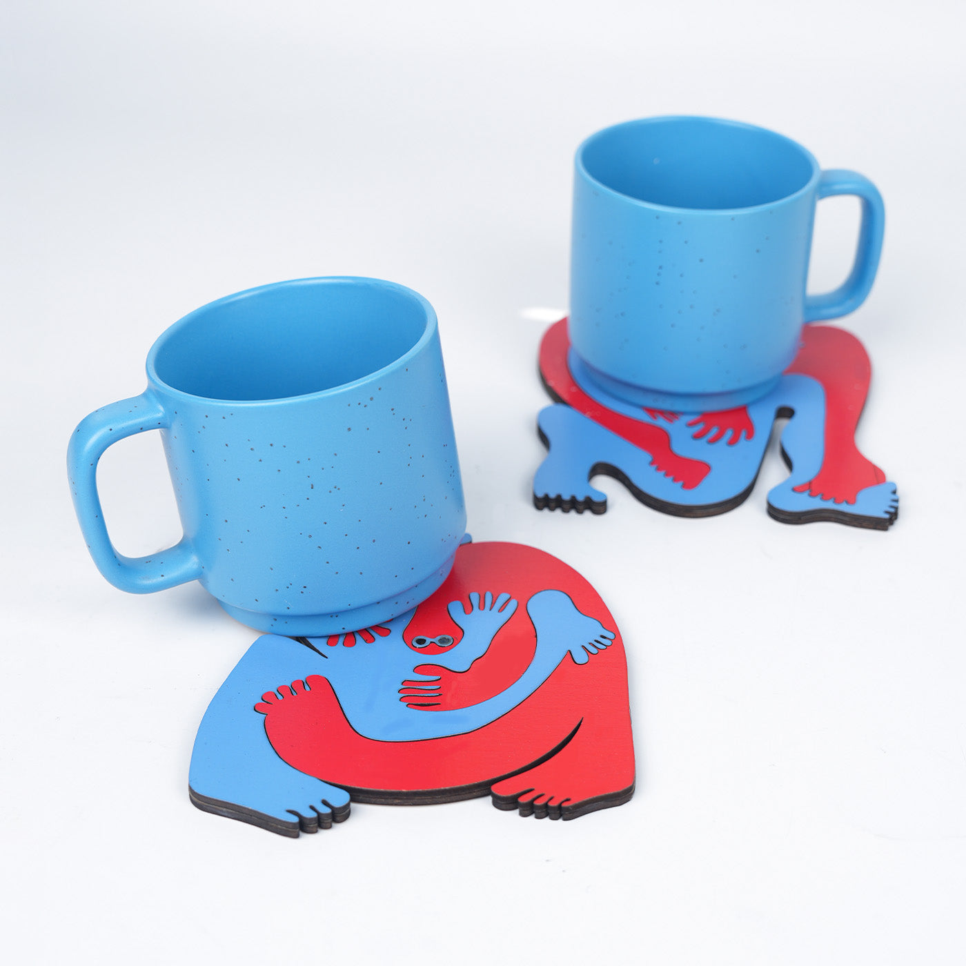 Human figure hugging coaster