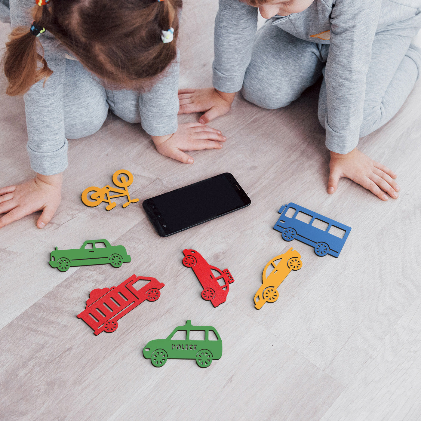 Children's car identification wooden sign Toy Puzzle