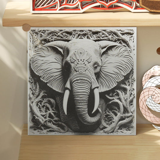 Elephant 3D Deep Engraving