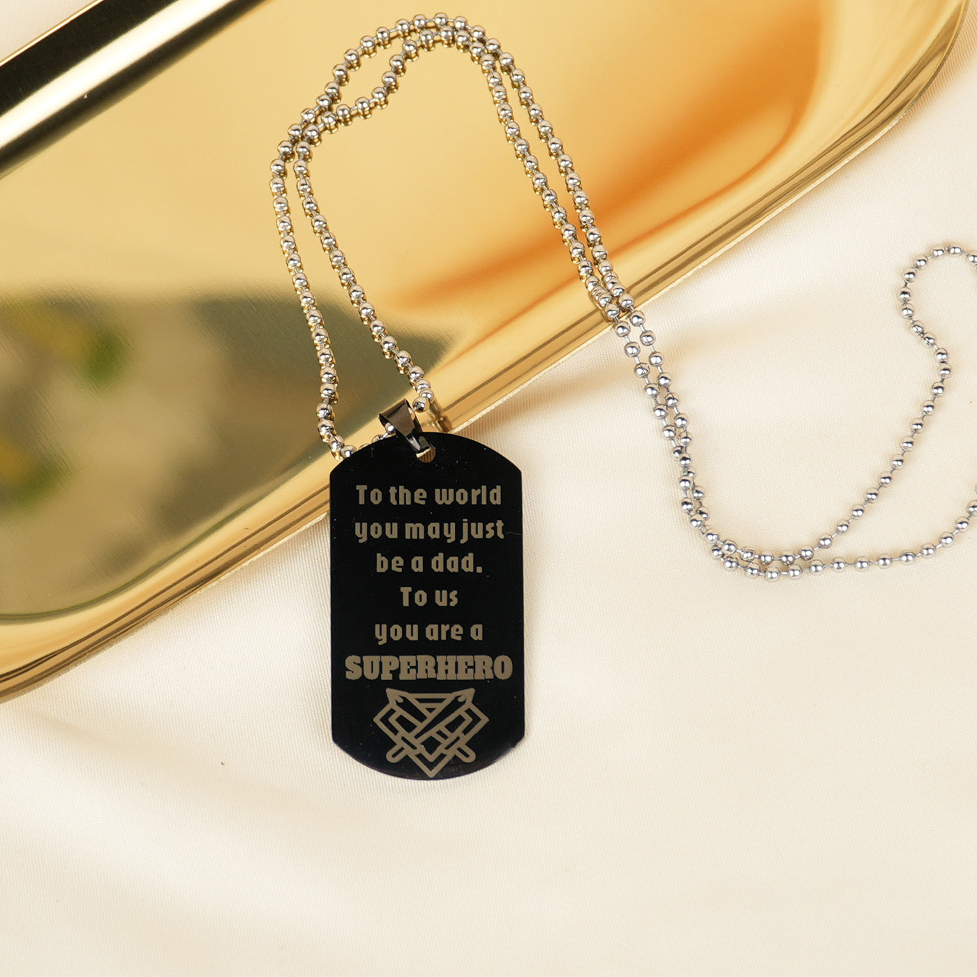 Fathers Day Metal Necklace Dogtag Engraving