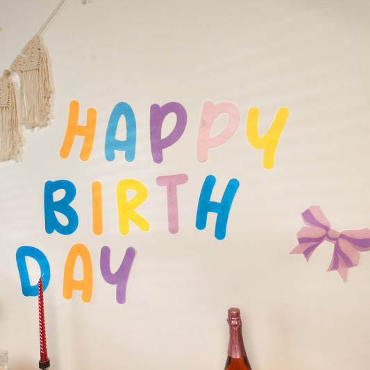 Happy Birthday Felt Fabric Decoration