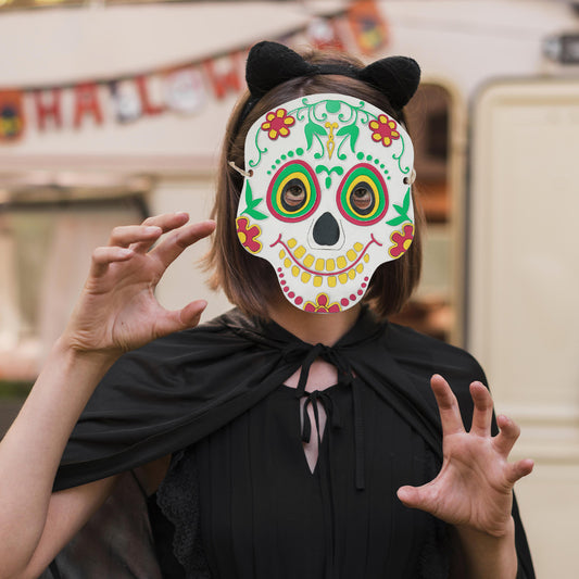 Day of the Dead Dia De Los Muertos Skull Leather Mask