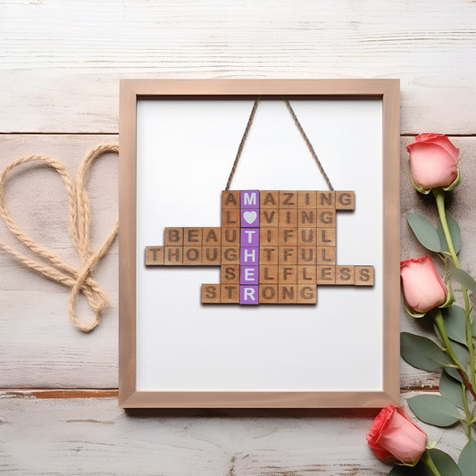 Mothers Day Family Puzzle Pieces Frame Plaque