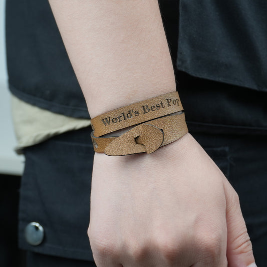 Fathers Day Leather Bracelet