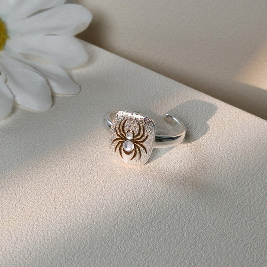 Halloween Spider Pattern Ring Engraving