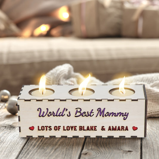 Mothers Day Wooden Candle Holder