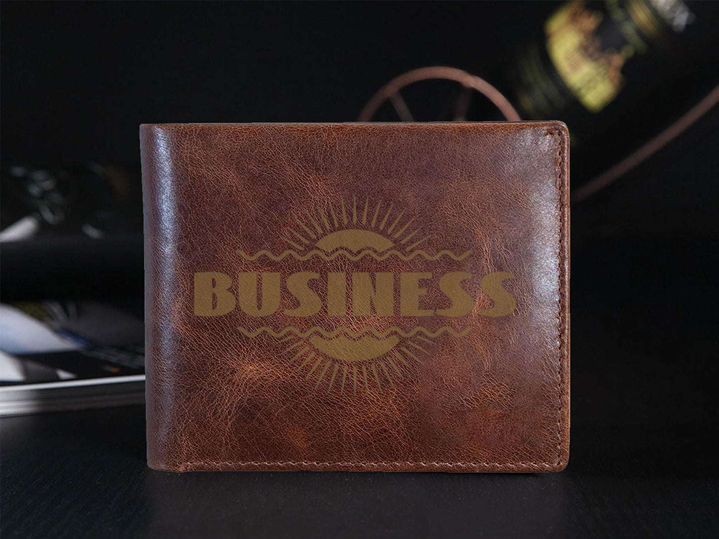 Engraved Leather Wallet 06
