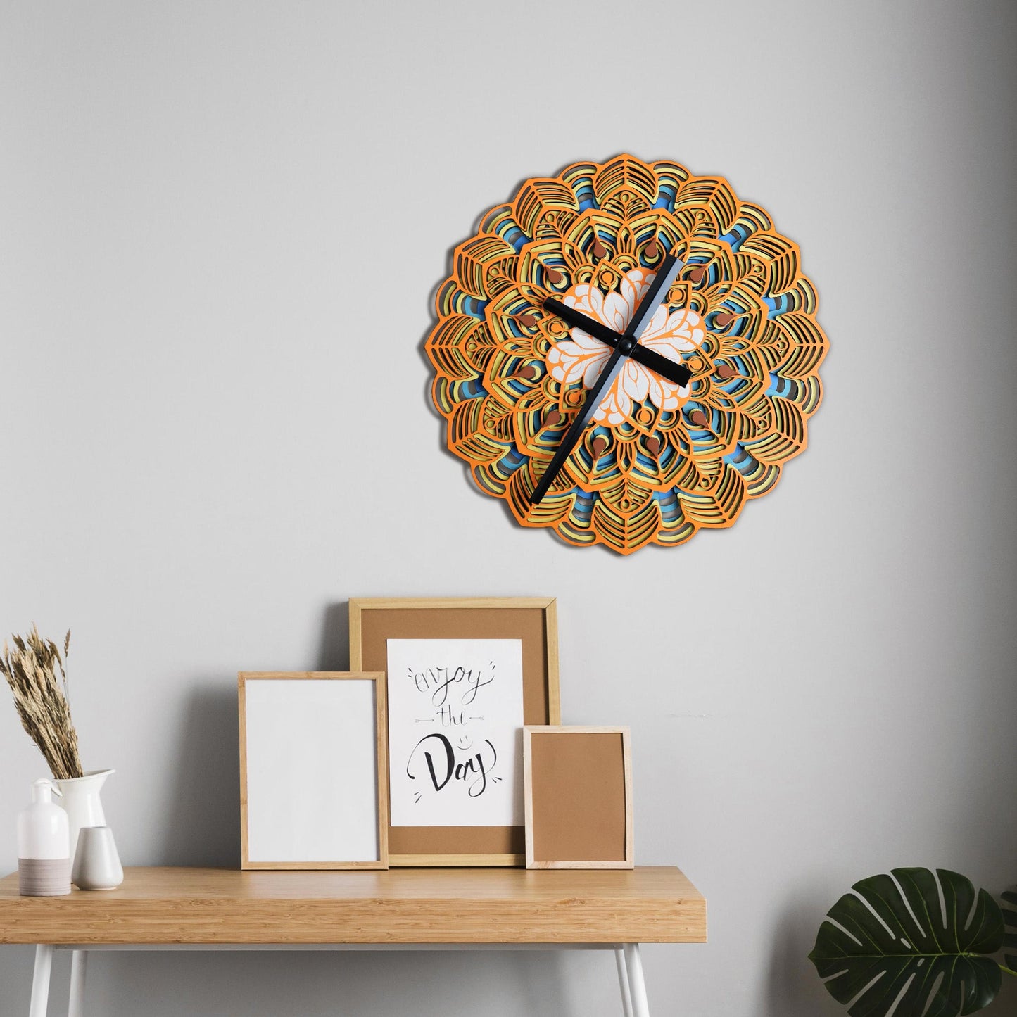 Layered Mandala Wall Clock