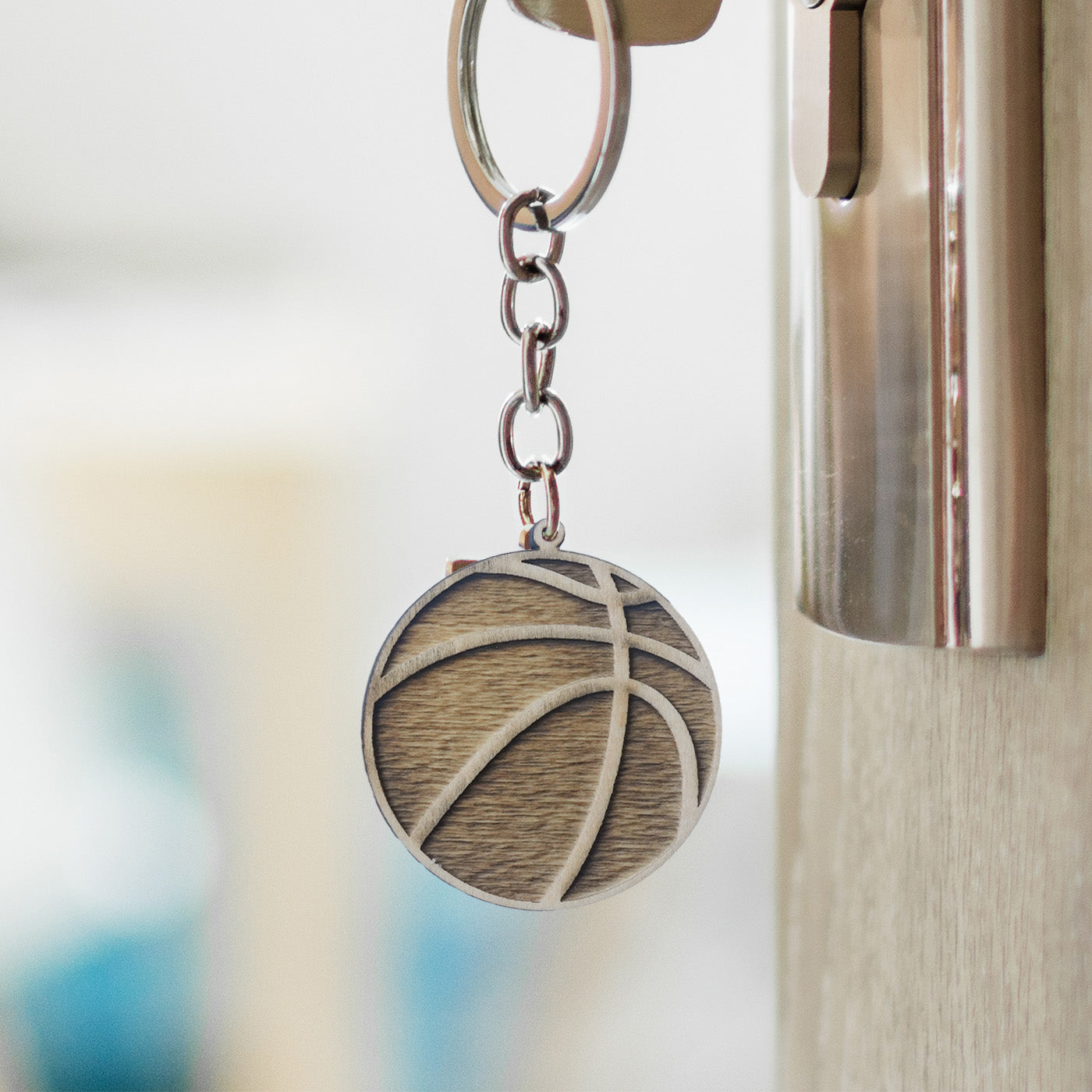 Wooden Ball Keychain