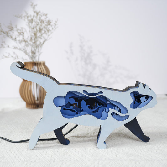 Multi-Layer Cat Desktop Lamp