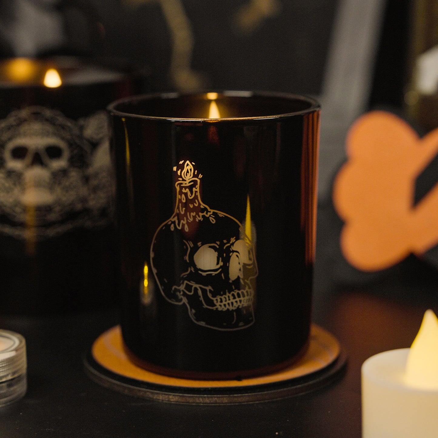 Halloween Skull Candle Holder