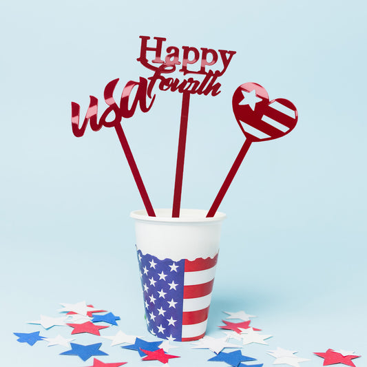 Indepedence Day Acrylic Drink Insert Plate