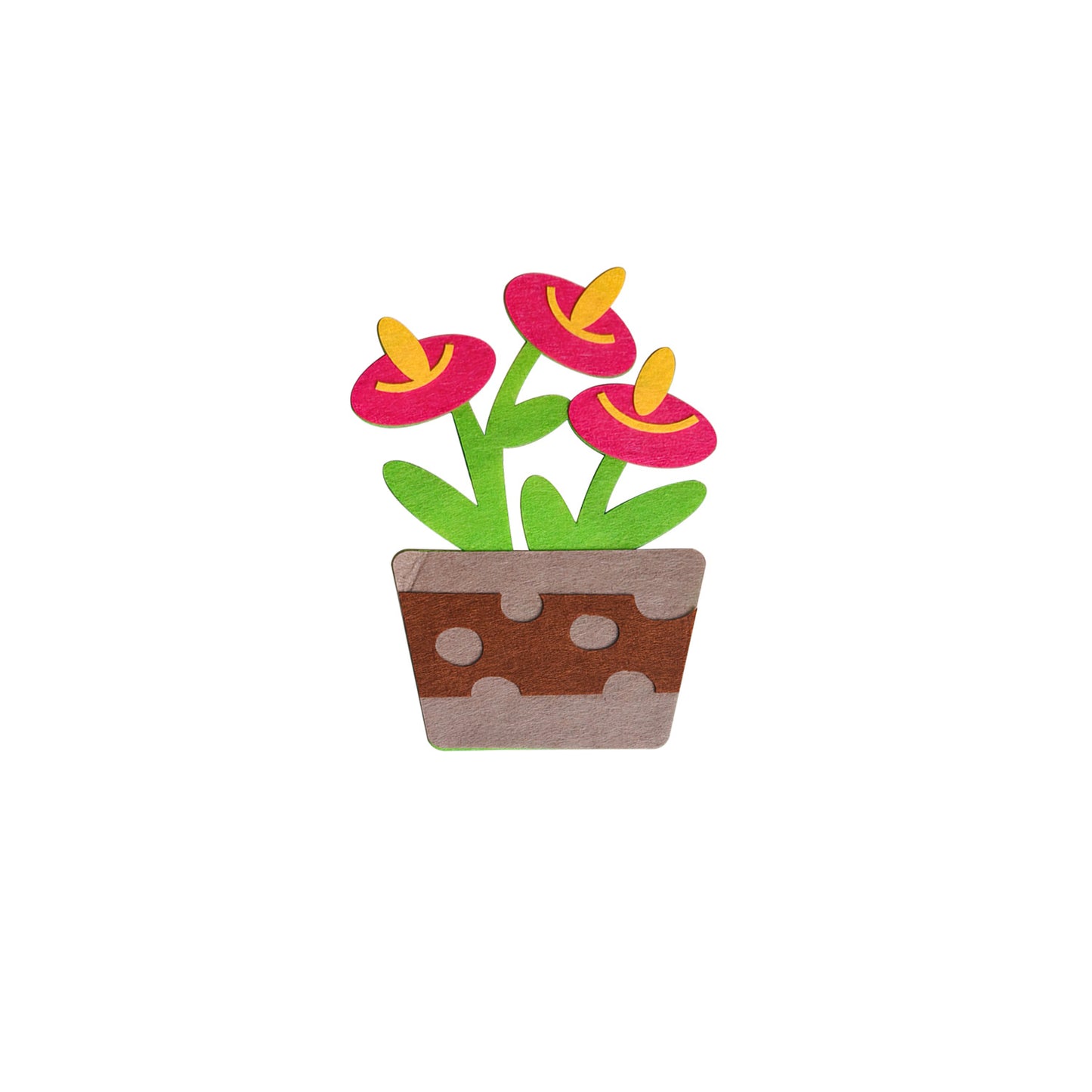 Flower potted felt decoration