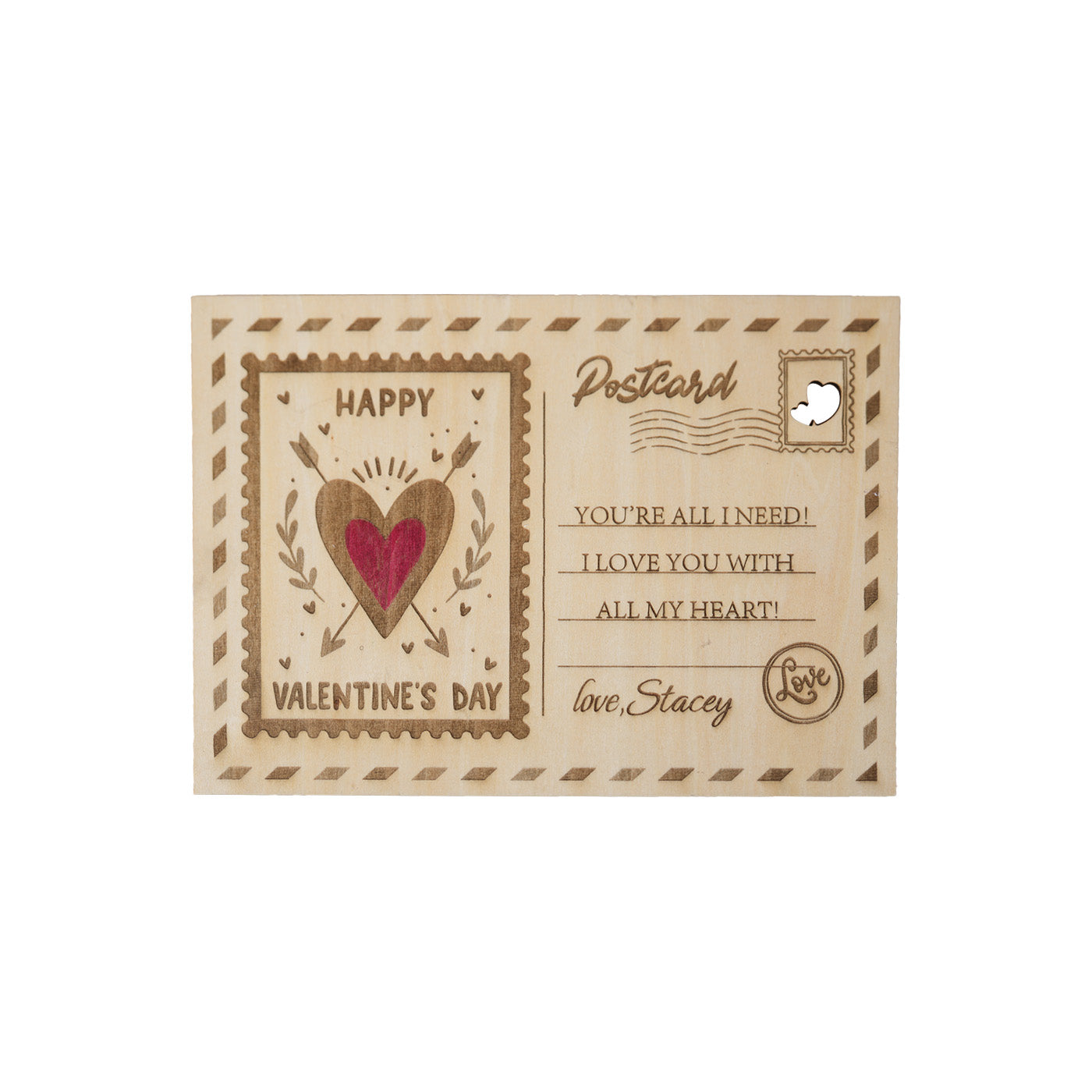 Valentine's Day postcard ornaments