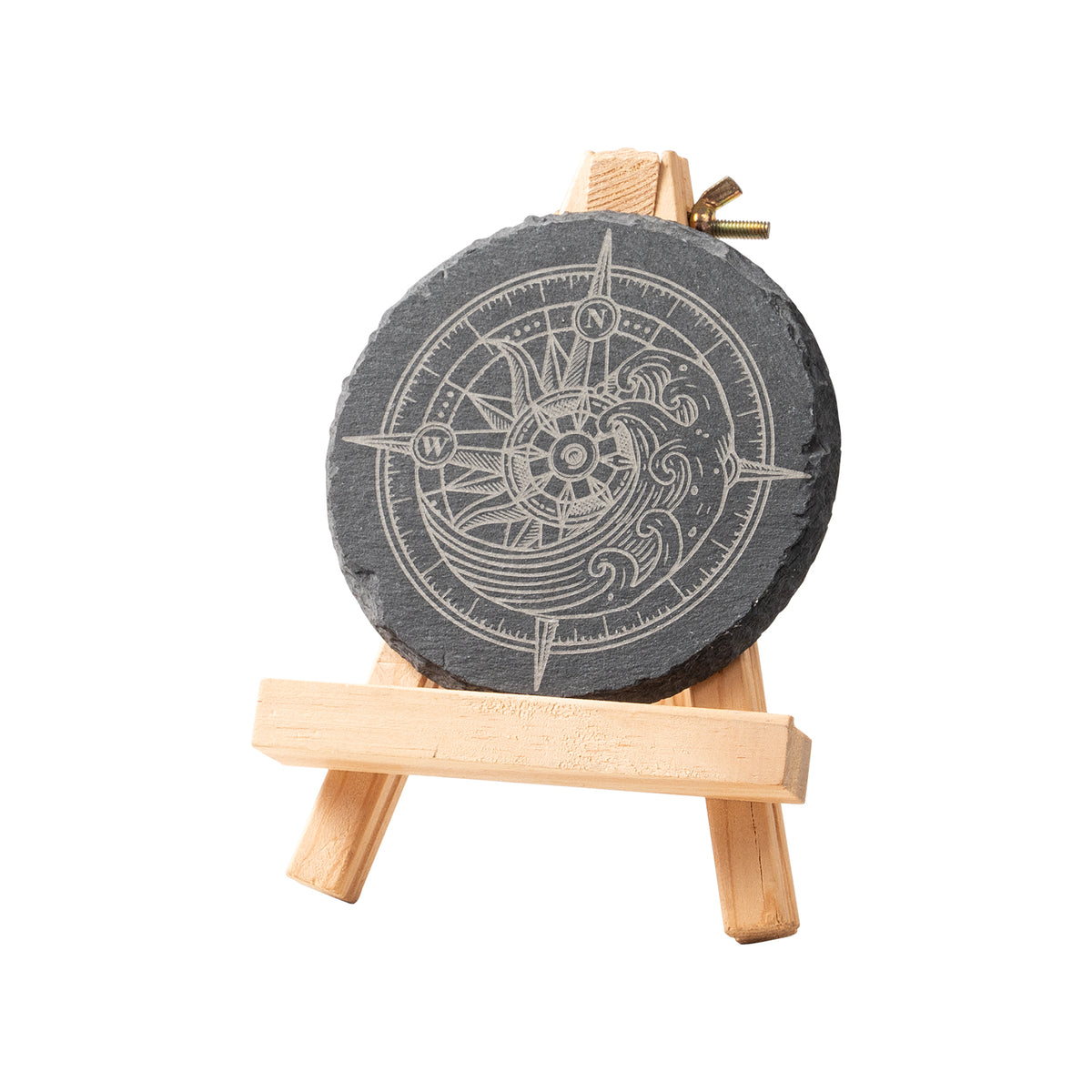 Nautical Compass Stone Slate Coaster Engraving