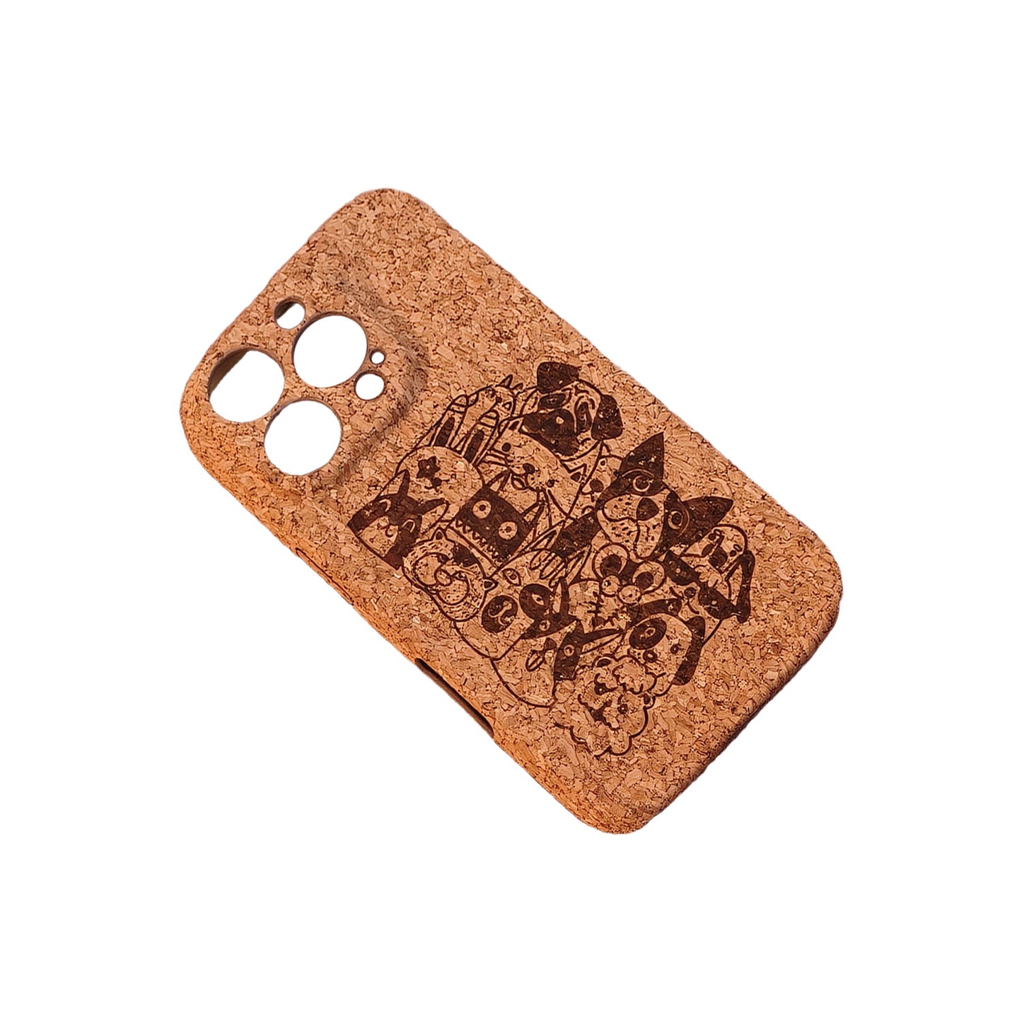 Cork phone case with pet engraving