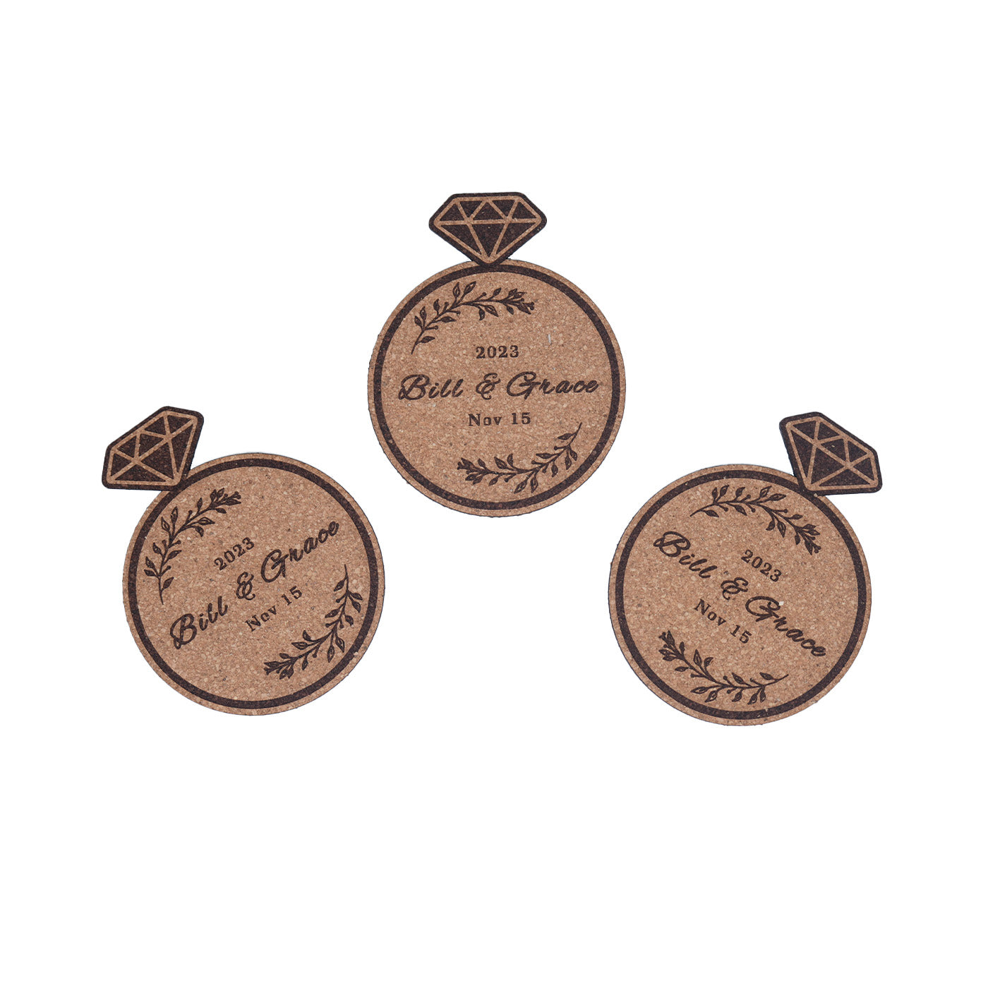 Diamond Ring Shaped Cork Coaster