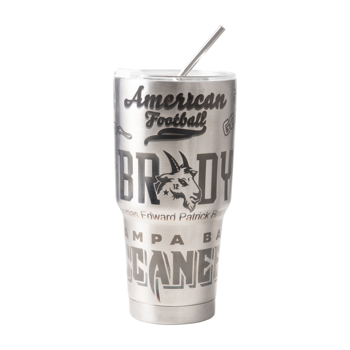 Football Tumbler Graphic Engraving