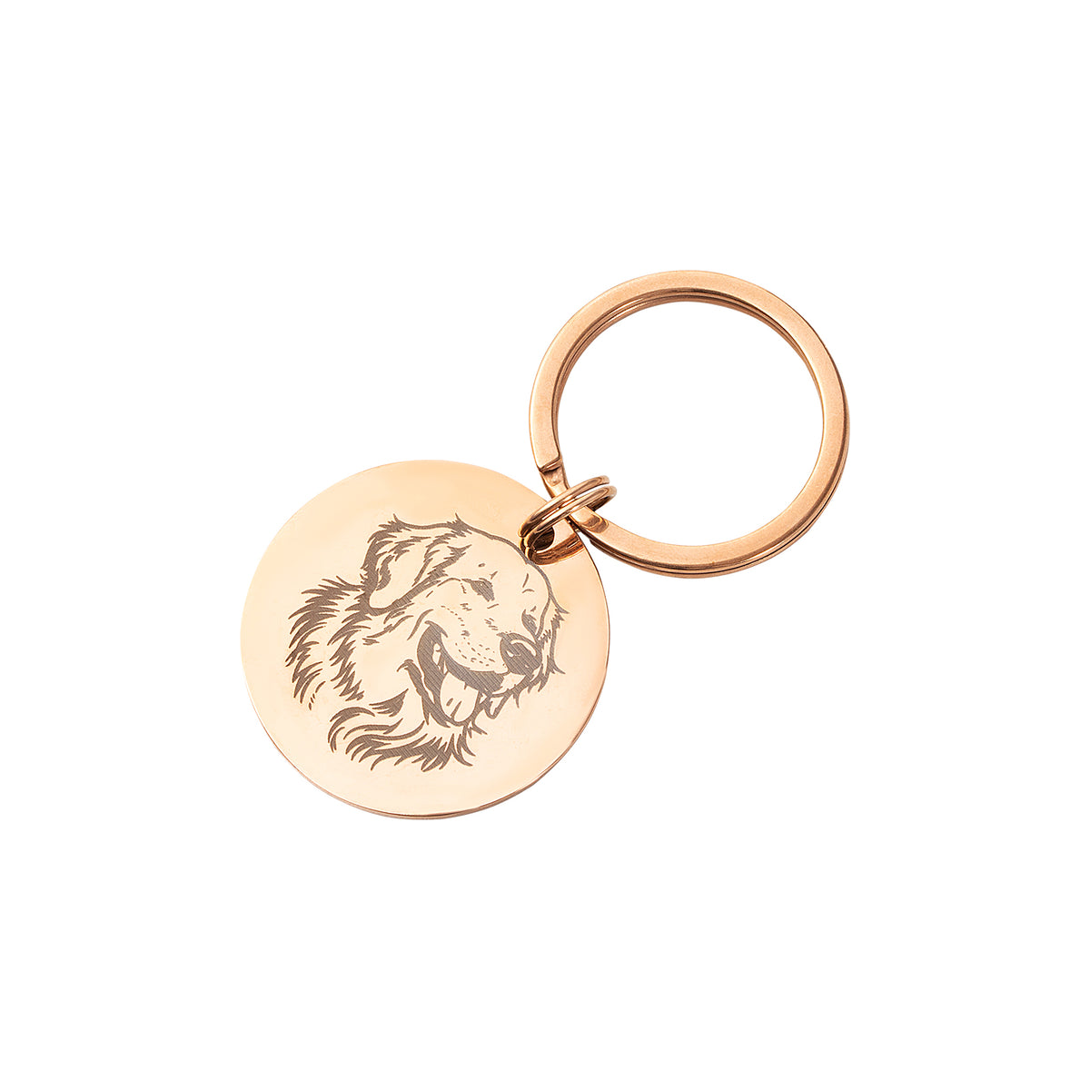 Golden Retriever Metal Keychain Engraving