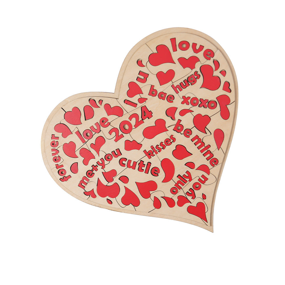 Wooden Heart Puzzle 2024