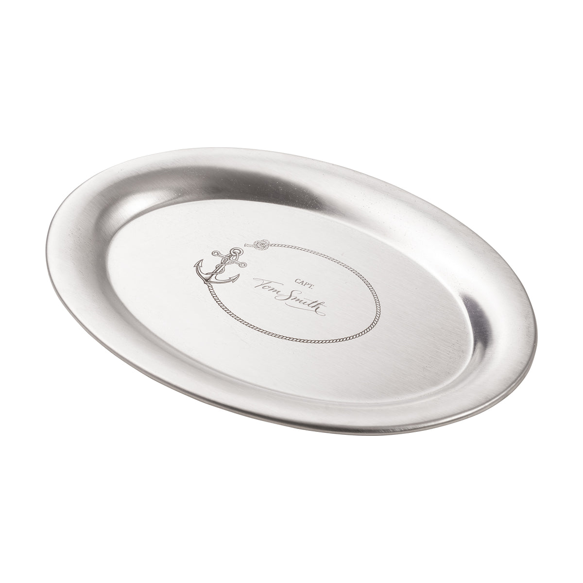 Nautical Anchor and Rope Metal Platter Engraving