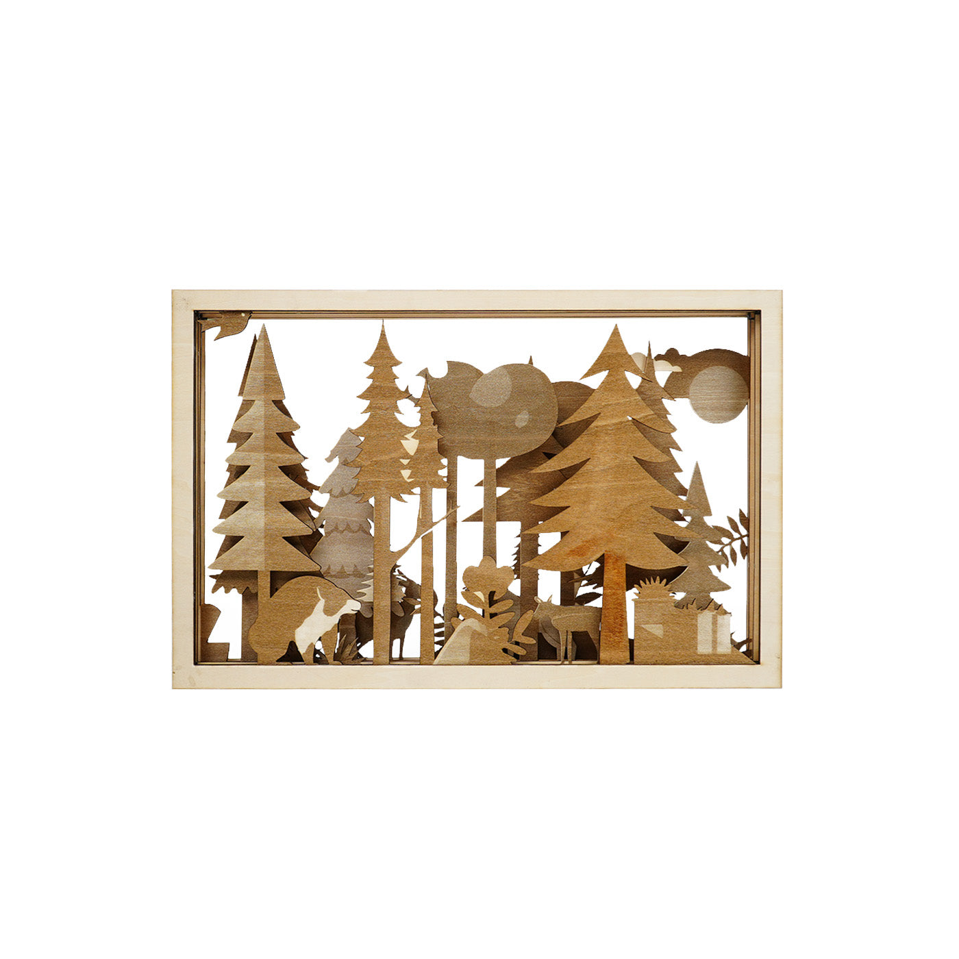 Multi-layer collage decorative forest wood frame