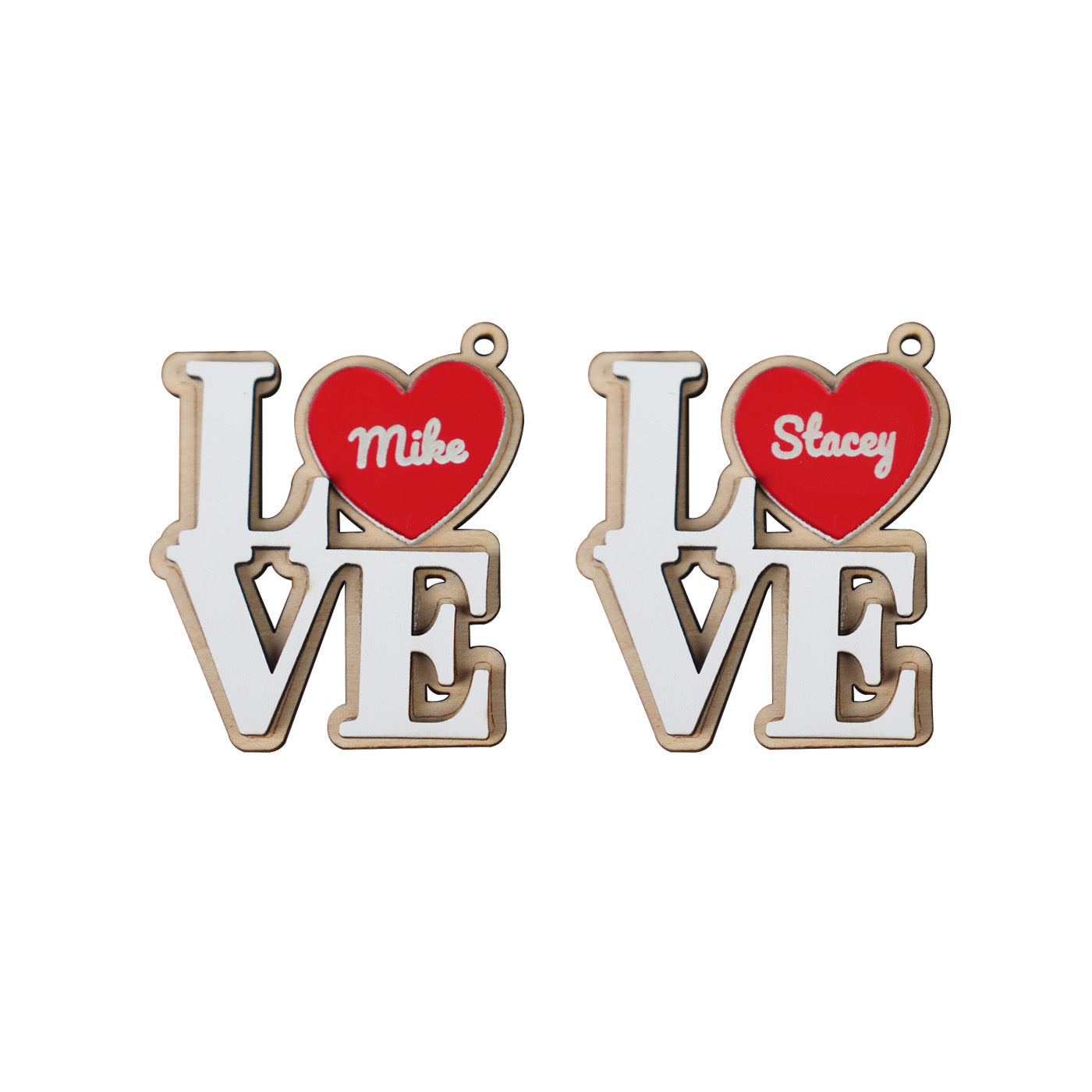 Valentine's Day Wooden LOVE Keychain