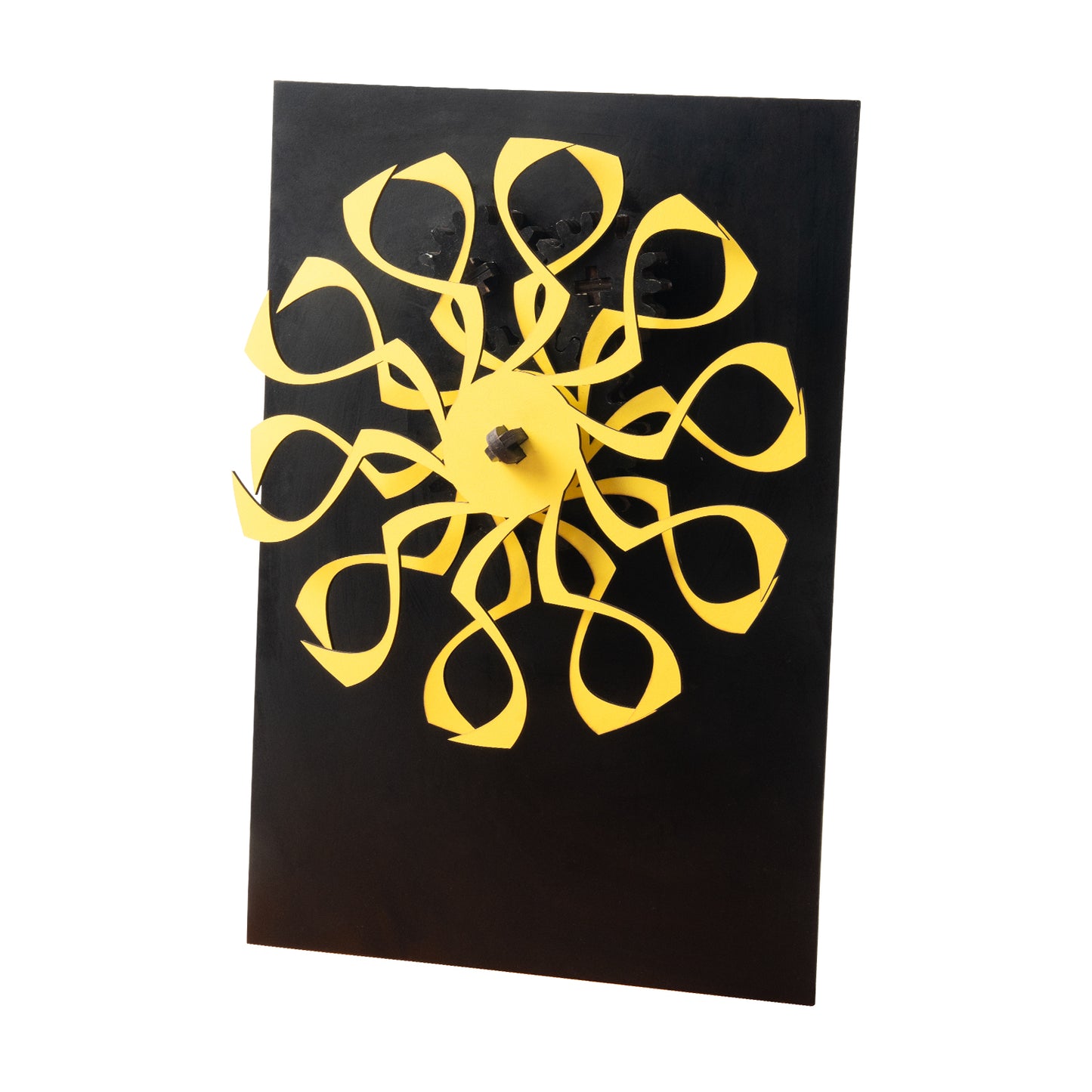 Manual rotating fan optical illusion decoration