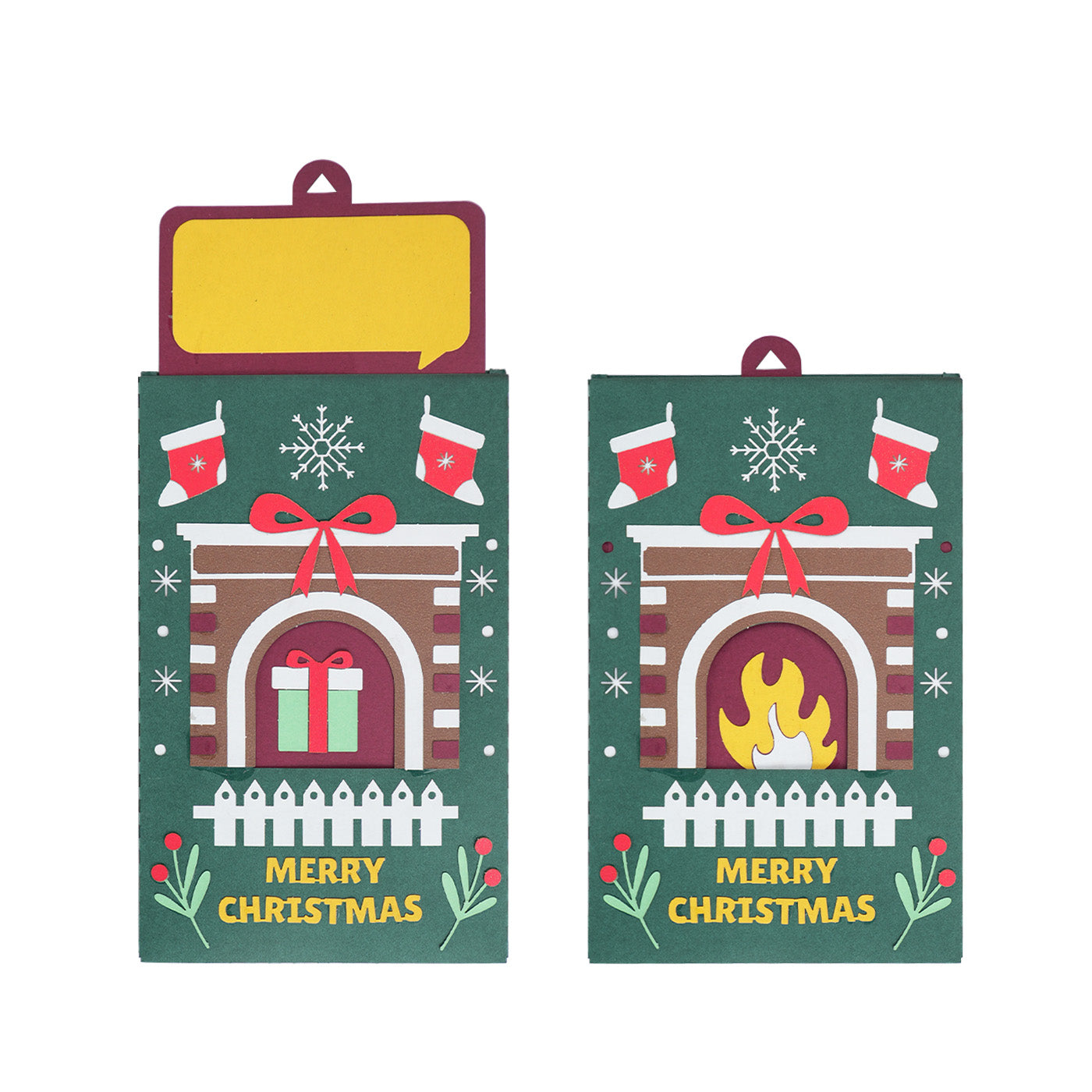 Fireplace pull out Christmas Card