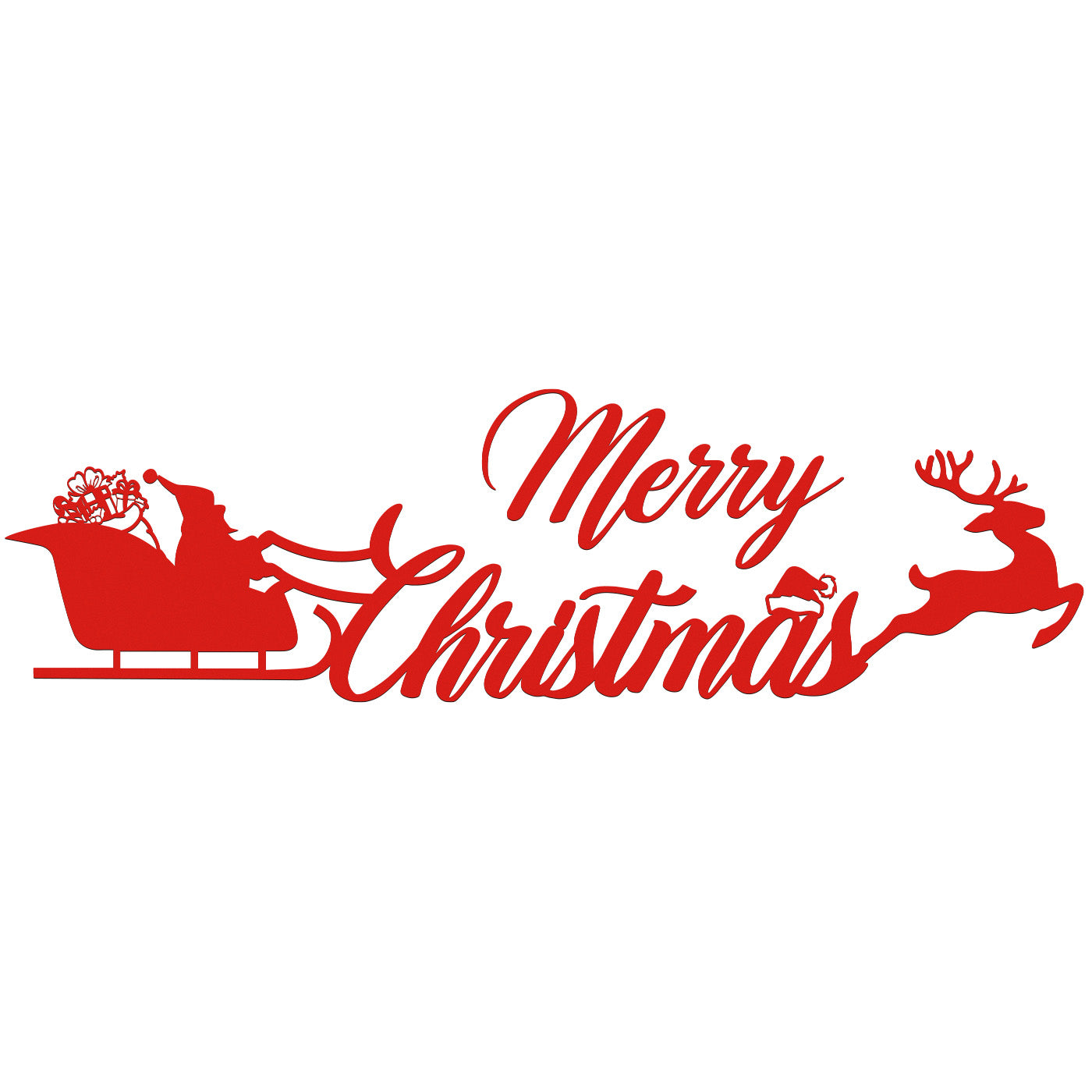 Christmas Sleigh Extra Long Cardboard Window Decal