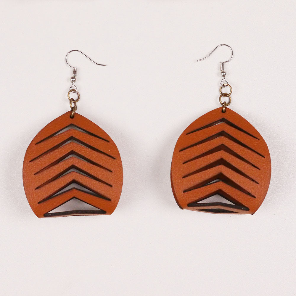 Laser Cut Earrings 01 - Leather