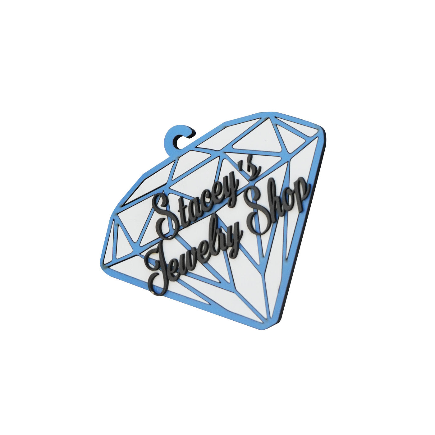 Wooden Diamond Hanging Ornament