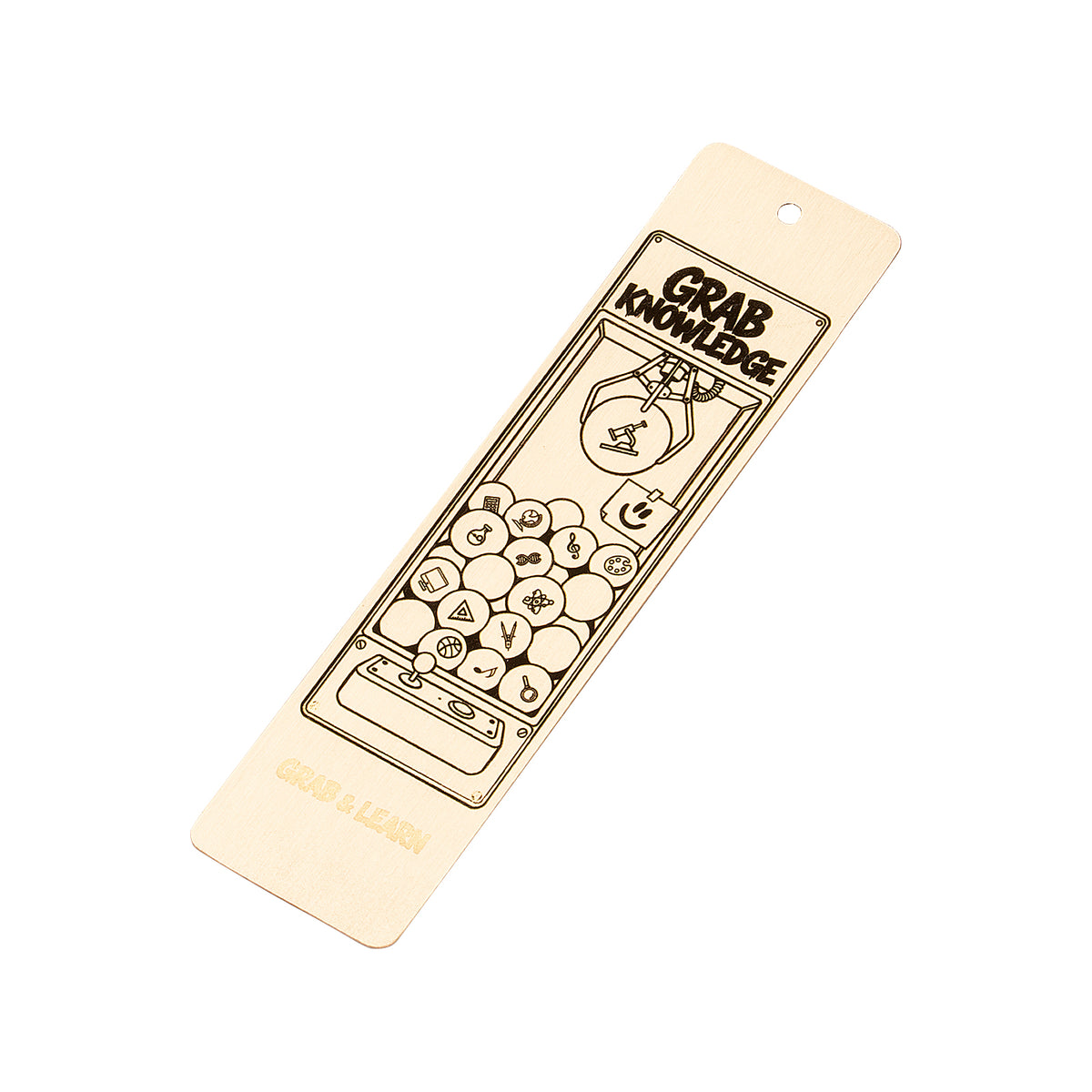 Grab Knowledge Claw Machine Brass Bookmark Engraving