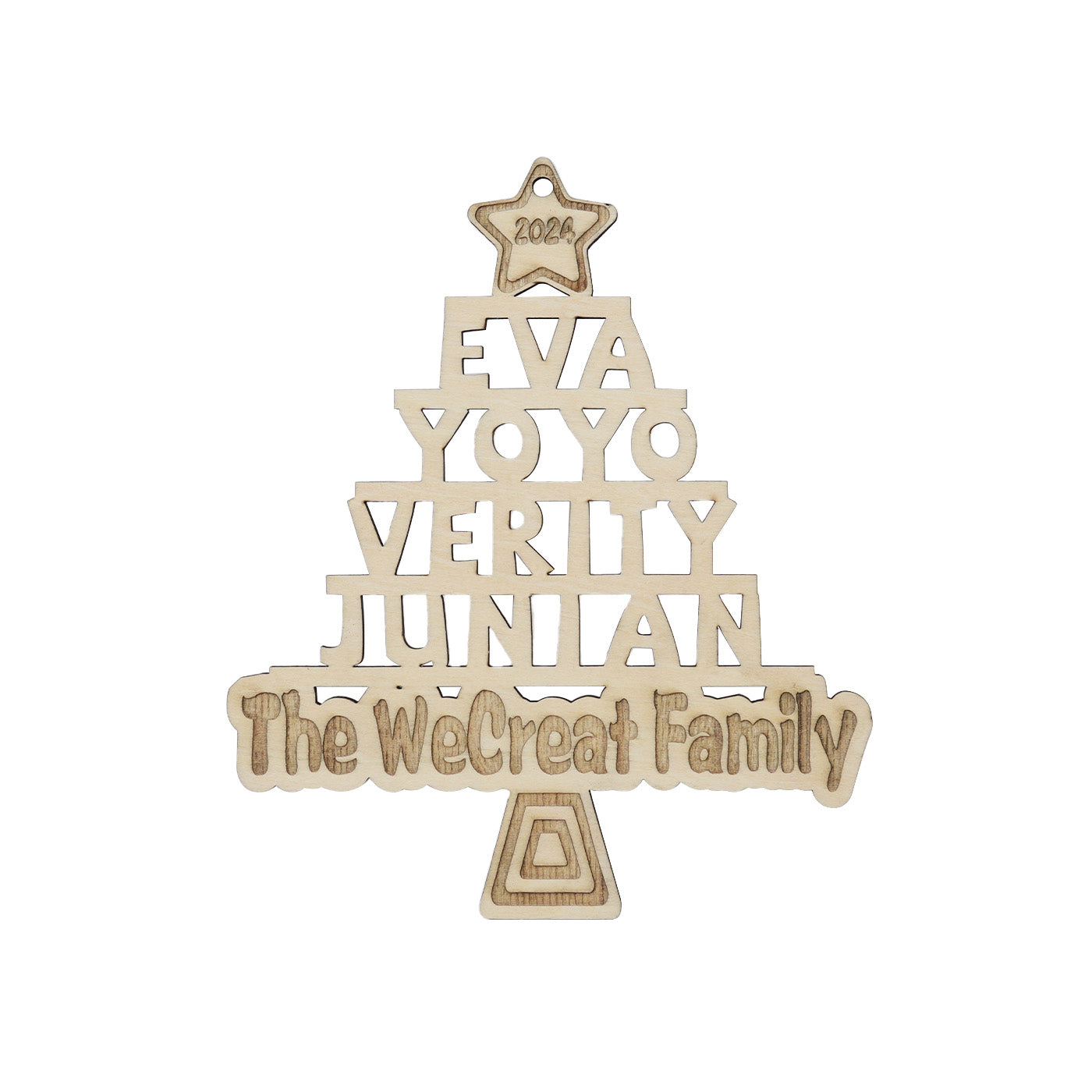 Christmas tree name charm